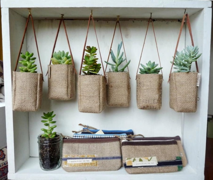 pots de fleurs suspendus pour plantes grasses