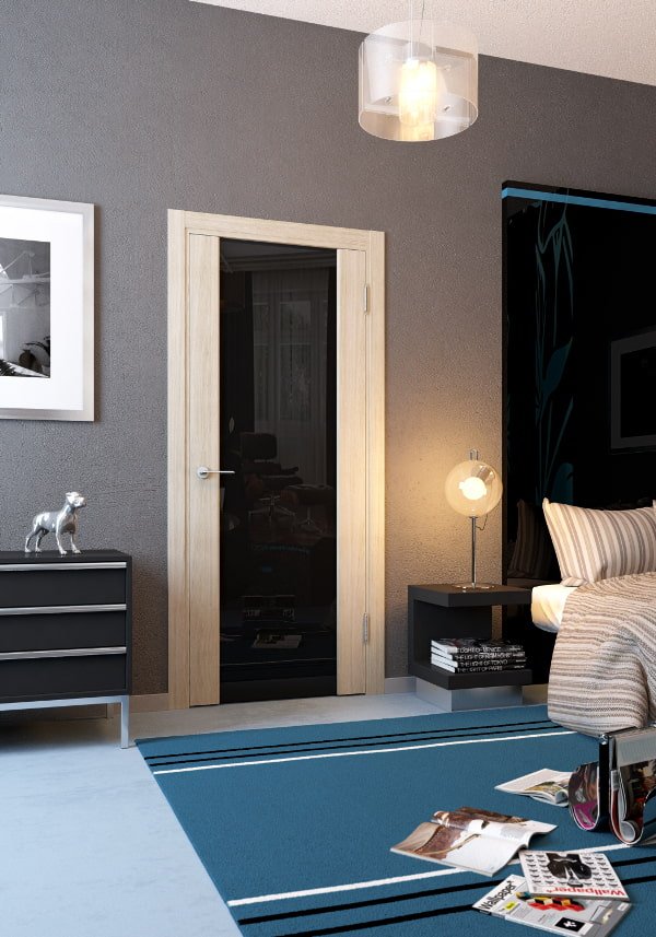 Portes intérieures en verre noir