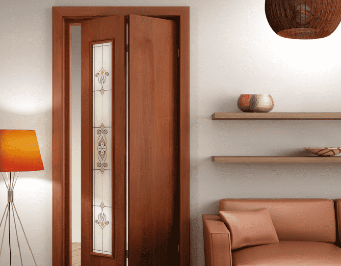 Portes pliantes vitrées à l'intérieur
