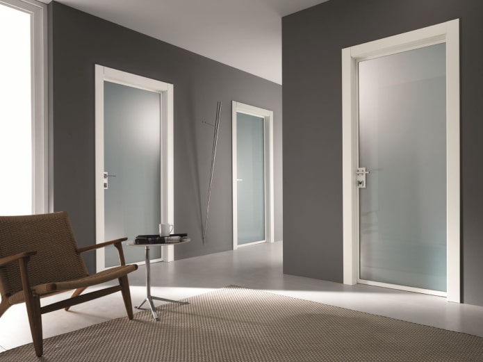Porte vitrée de style minimaliste