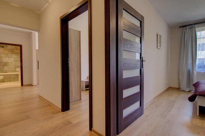Portes en stratifié clair et wengé