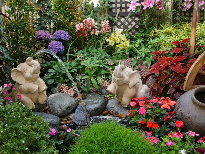 mixborder avec une fontaine
