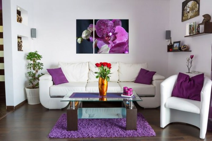 Peinture modulaire moderne dans le salon