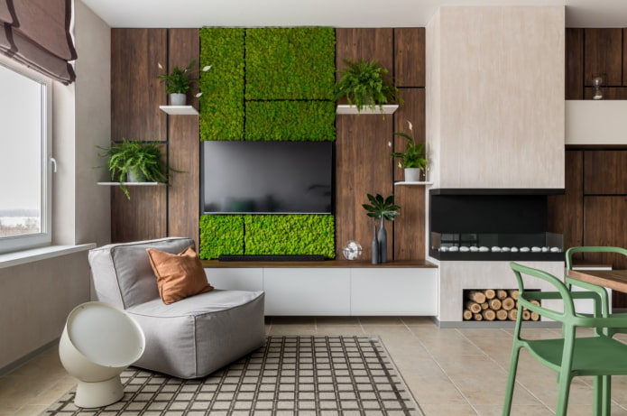 décoration du mur avec une télévision