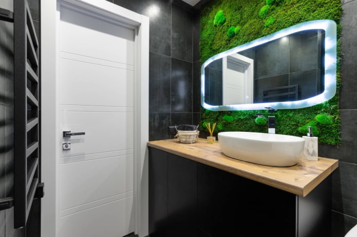 aménagement de la zone avec lavabo dans la salle de bain