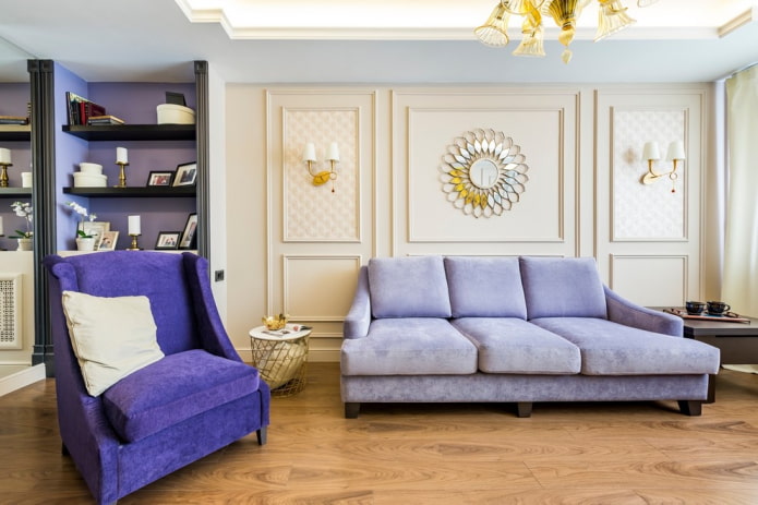 Moulures murales dans un salon