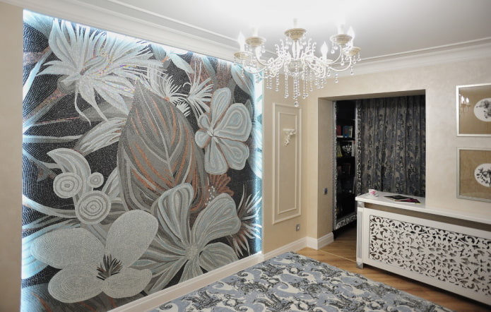 Panneau de mosaïque dans la chambre