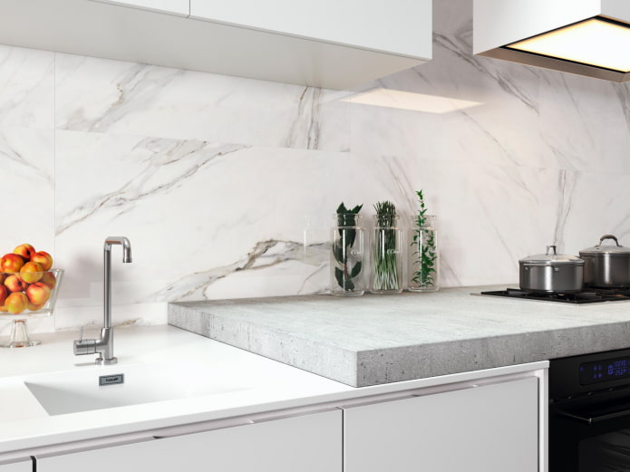 tablier blanc sous marbre