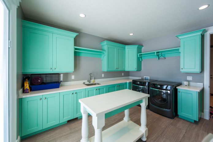 Cuisine gris-menthe