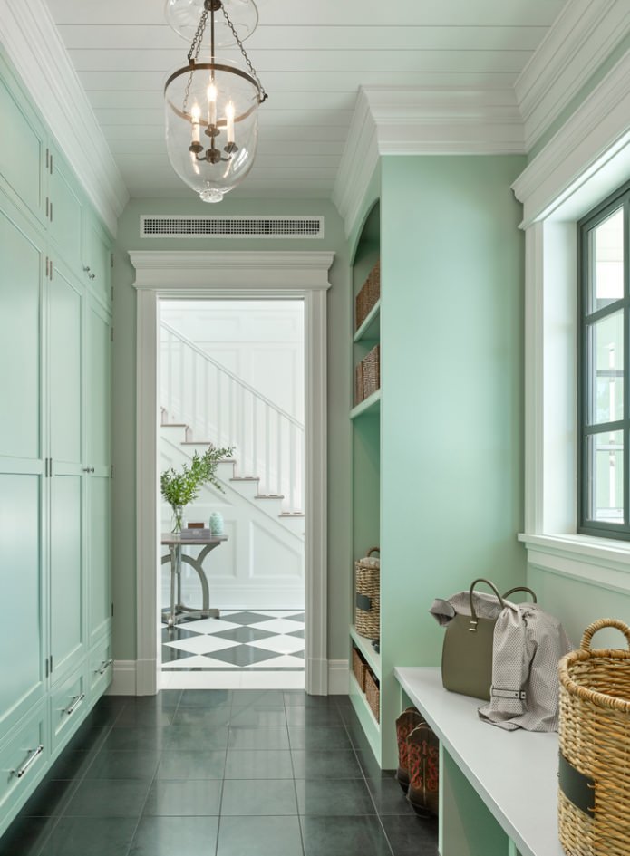 couloir couleur menthe
