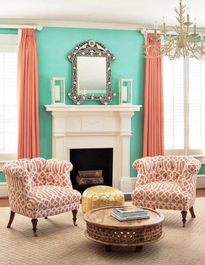 Intérieur menthe et pêche