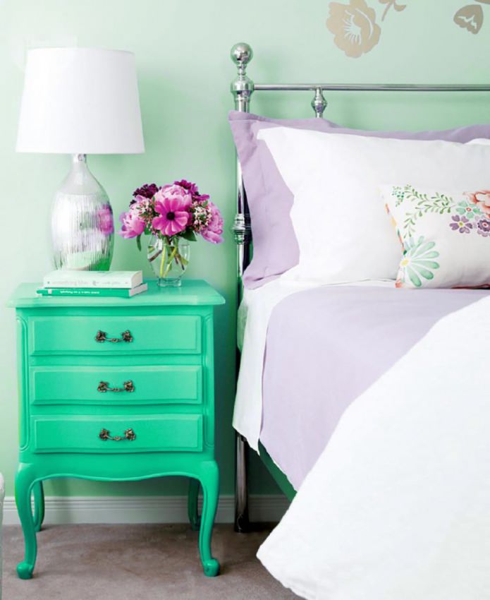 Intérieur menthe et lilas