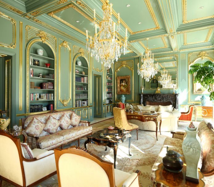 Salon menthe de style classique