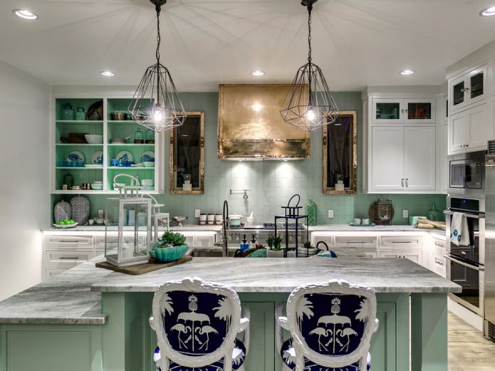 cuisine menthe de style marin