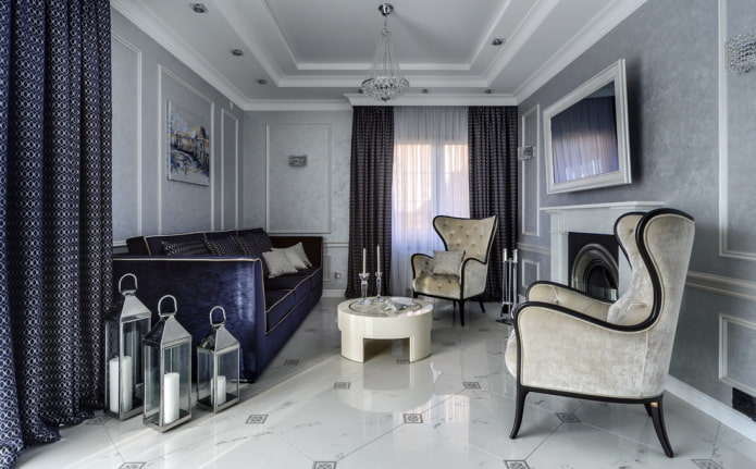 carrelage de sol dans le salon
