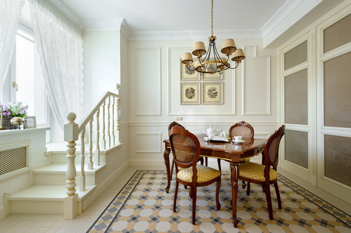 carrelage de sol à l'intérieur dans un style classique