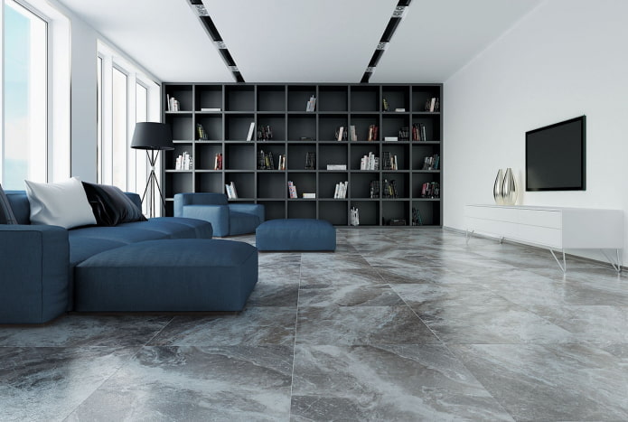 carrelage de sol gris à l'intérieur