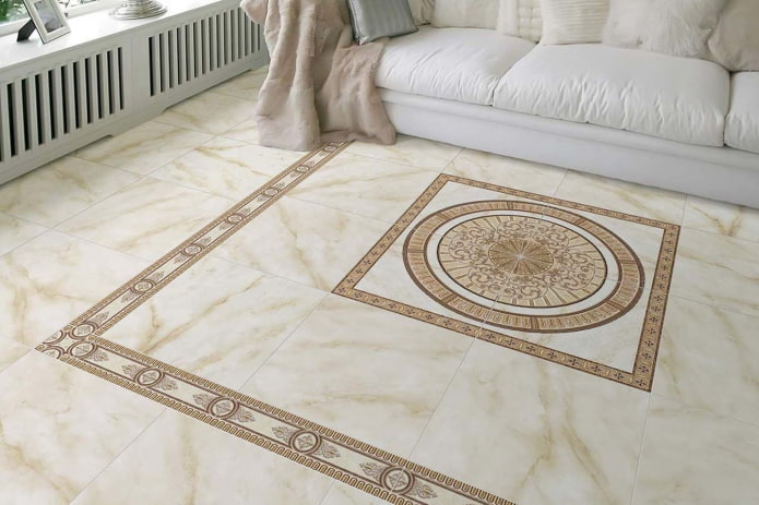 panneau de carrelage au sol dans le salon intérieur