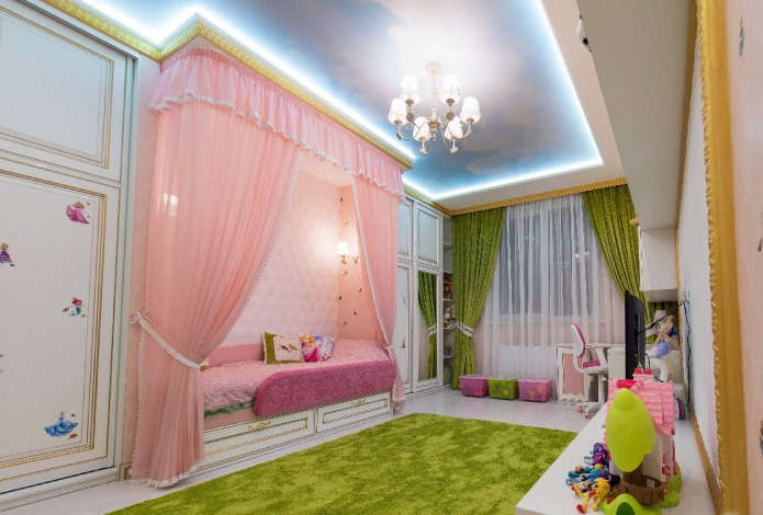 chambre d'enfant pour une fille dans le style de