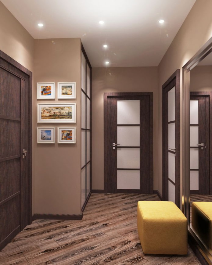 plafond tendu dans un couloir étroit