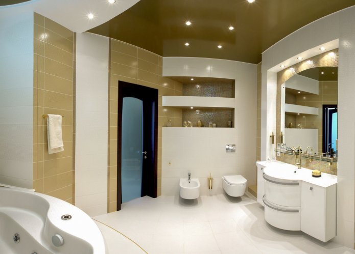 Plafond tendu dans la salle de bain