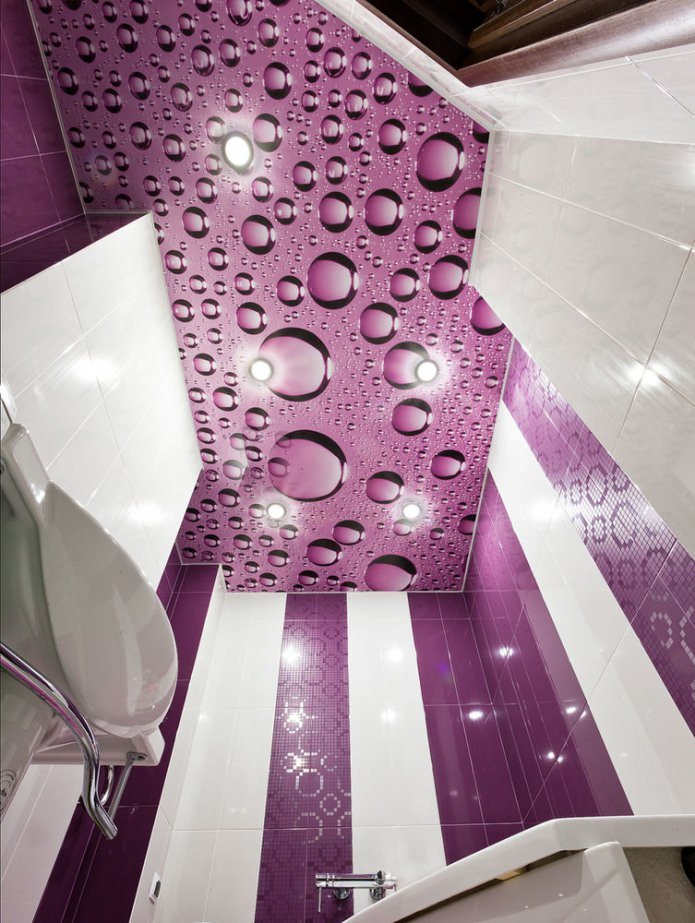 Plafond tendu violet