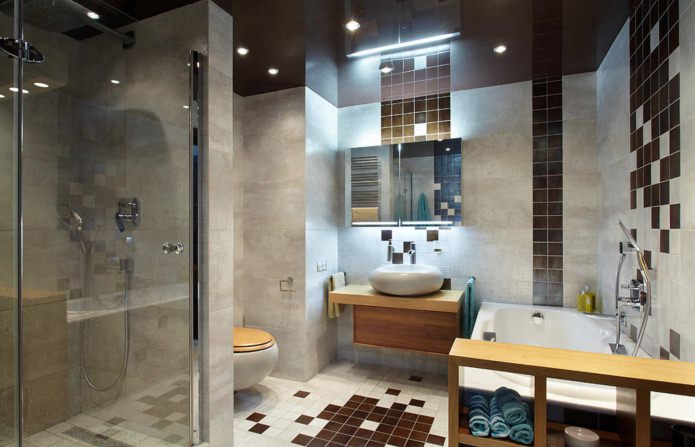 Plafond tendu dans la salle de bain