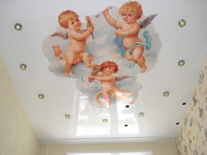 Toile tendue avec image d'anges