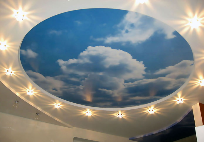 Toile tendue avec impression photo en forme de ciel