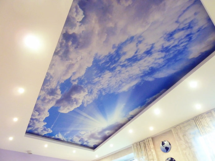 Toile tendue avec impression photo en forme de ciel