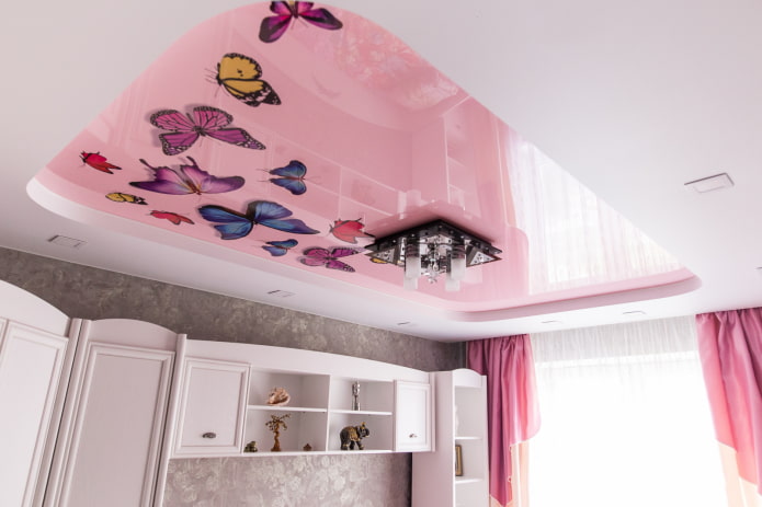 plafond brillant avec impression photo
