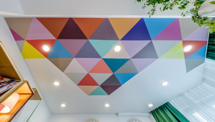 Tissu tendu avec images géométriques