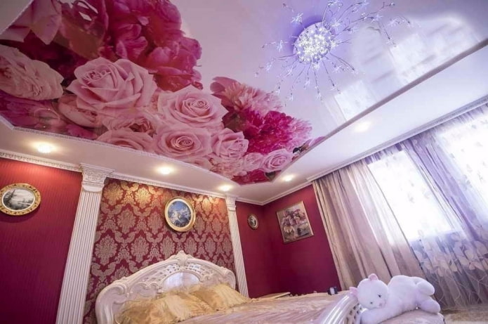 Impression photo au plafond de la chambre
