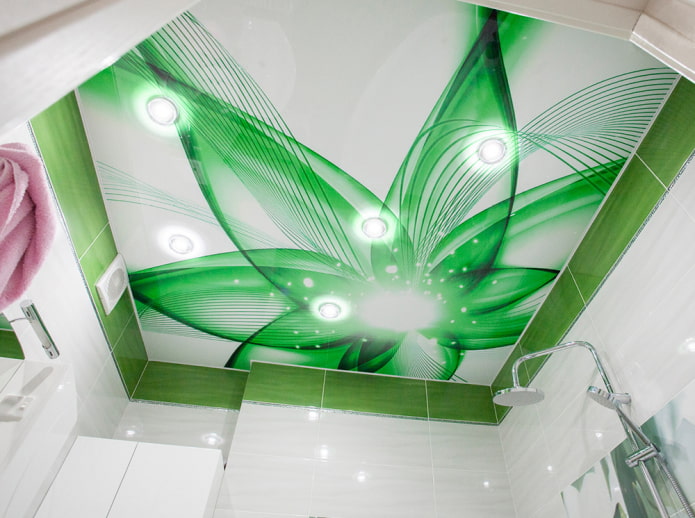 Tissu extensible vert avec impression photo