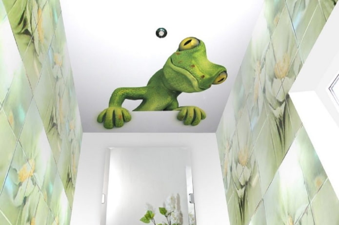 plafond avec une impression photo à motif de lézard