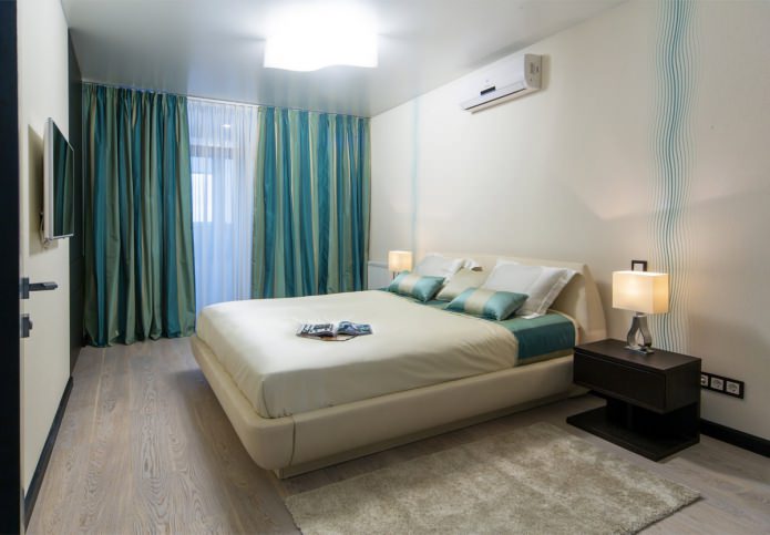 Conception de chambre avec un plafond tendu