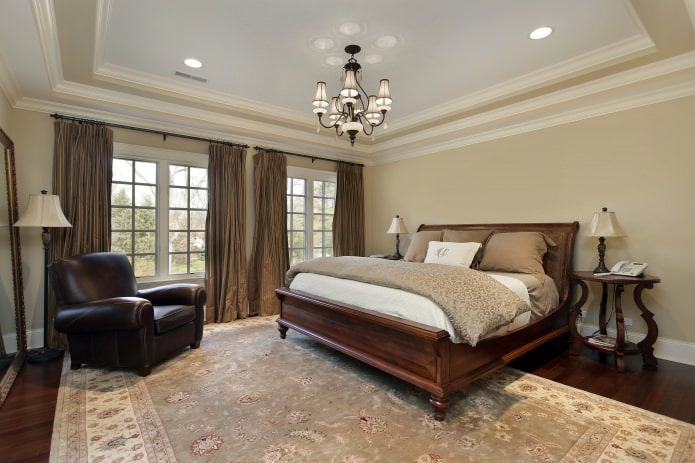 Éclairage de chambre avec plafond tendu