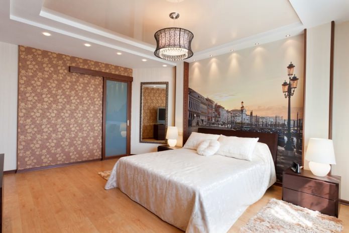 Plafond tendu combiné dans la chambre