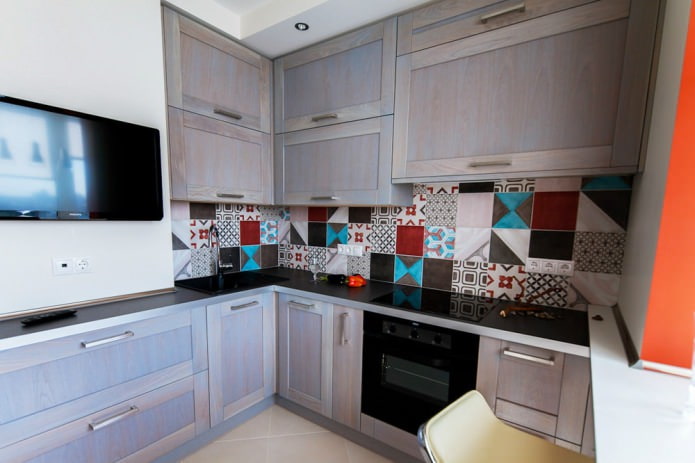Carrelage patchwork dans la cuisine