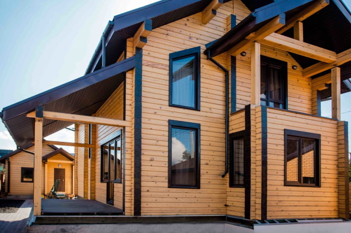 façade en bois de la maison