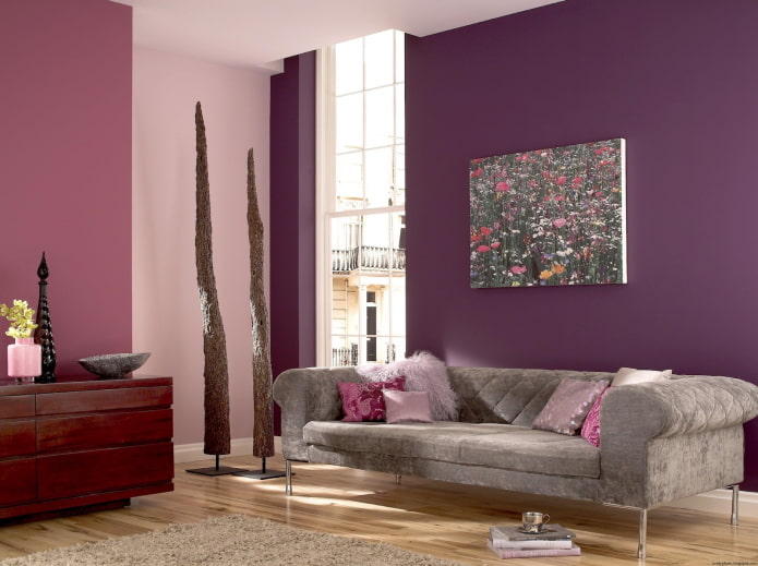 Salon aux tons cerise
