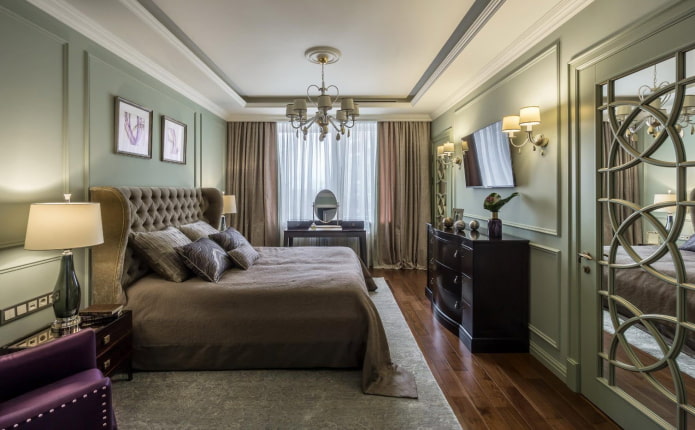 Intérieur de chambre de style néoclassique