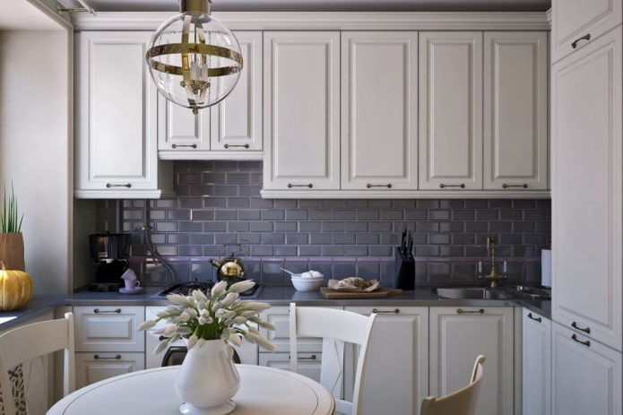 Intérieur de cuisine de style néoclassique