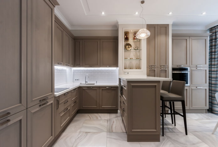 Intérieur de cuisine de style néoclassique
