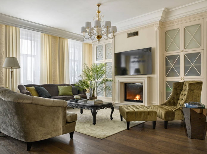 Intérieur de salon de style néoclassique