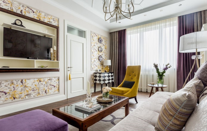 intérieur de salon de style néoclassique