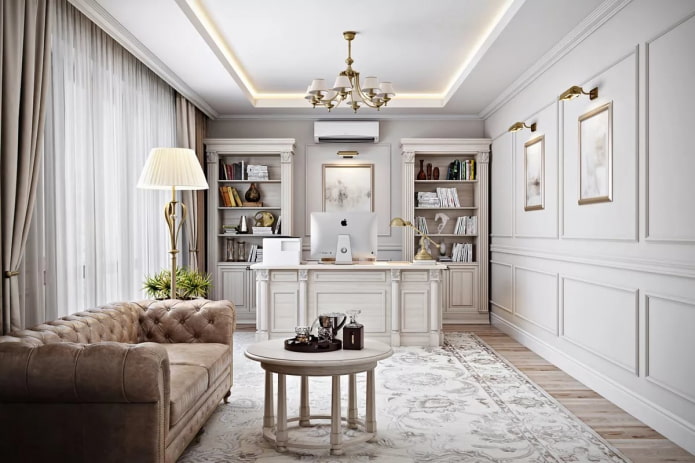 intérieur du bureau de style néoclassique