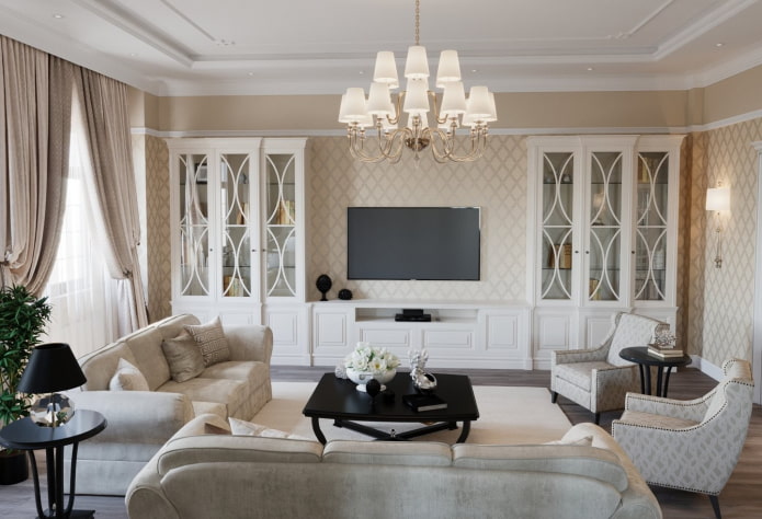 Schéma de couleurs de l'intérieur de style néoclassique