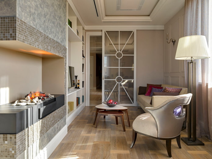 conception de portes à l'intérieur dans le style néoclassicisme