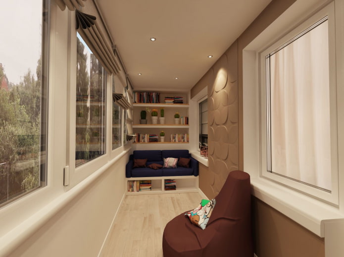 Mur avec niches à l'intérieur de la loggia